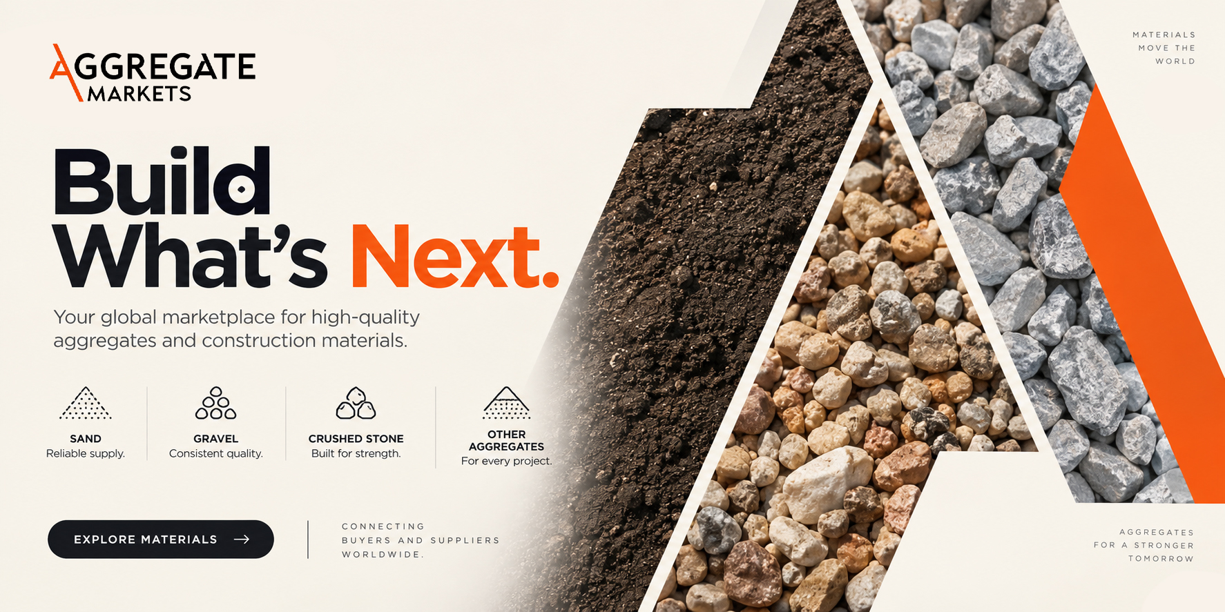 Aggregate Markets online marketplace for sand, gravel and crushed stone