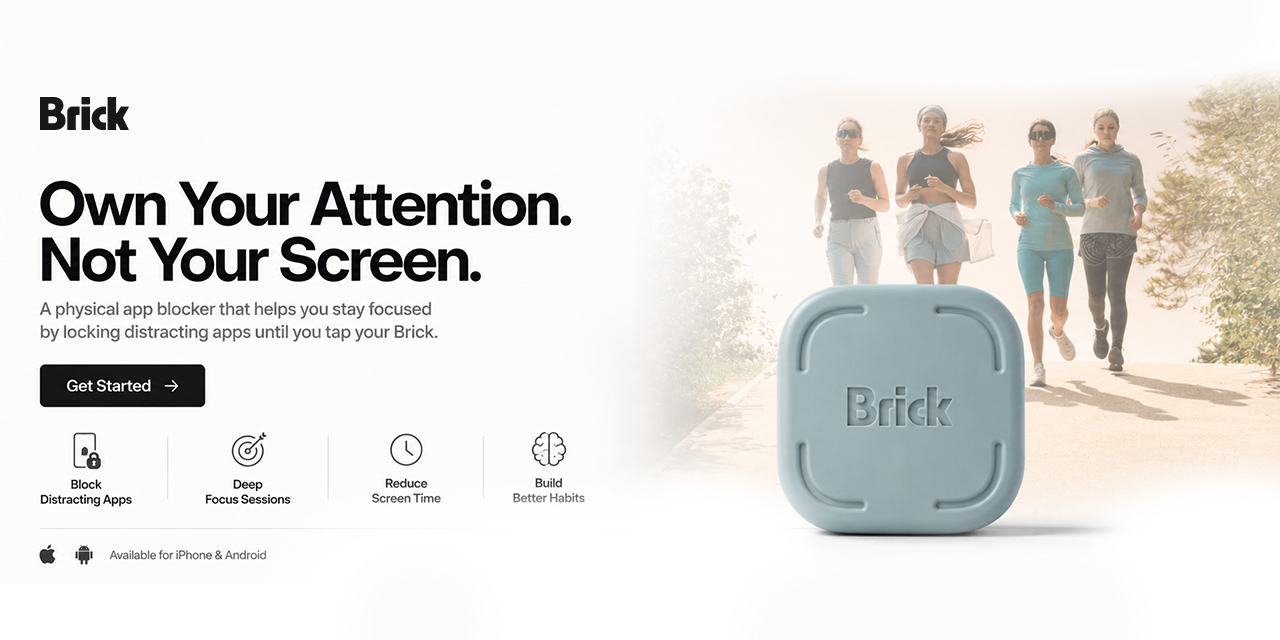 Brick physical app blocker device for cutting screen time